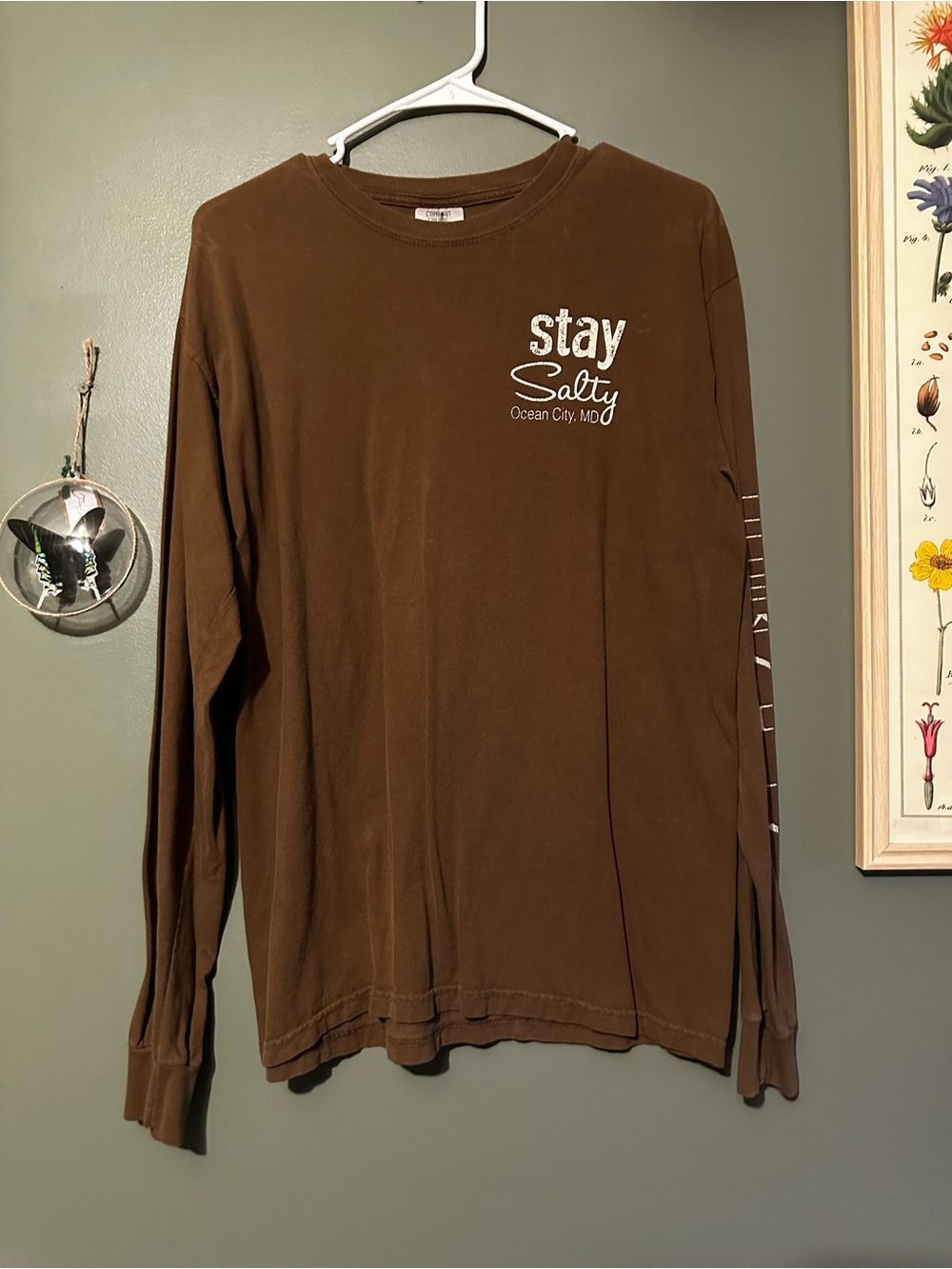 ⭐️ Comfort Colors "Stay Salty" Brown Long Sleeve Tee